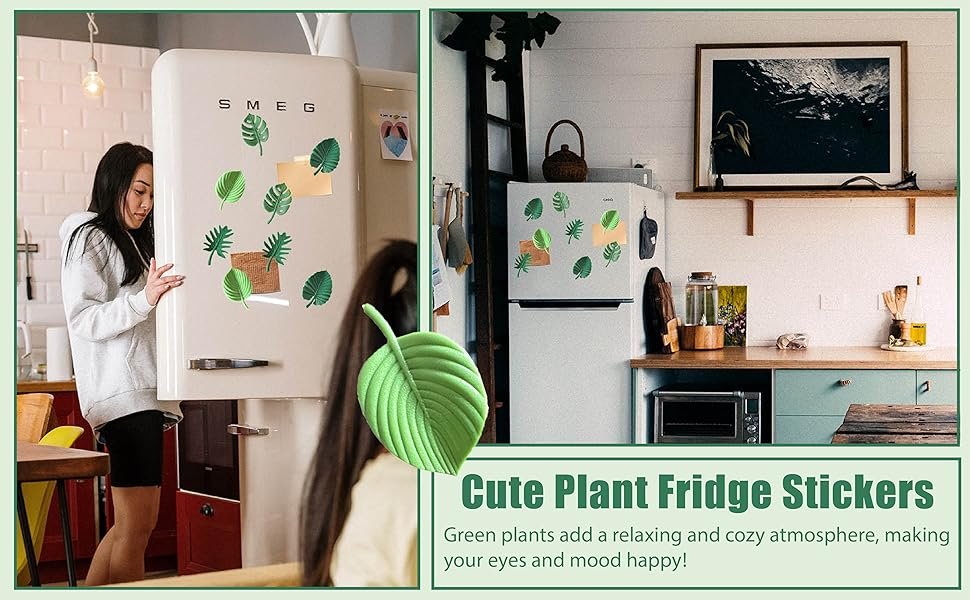 wholesale plant fridge magnets,8 pcs mini tropical leaves refrigerator magnets cute magnets for locker fridge home office decor, 3d monstera plant refrigerator magnets (plant) factory & supplier oem