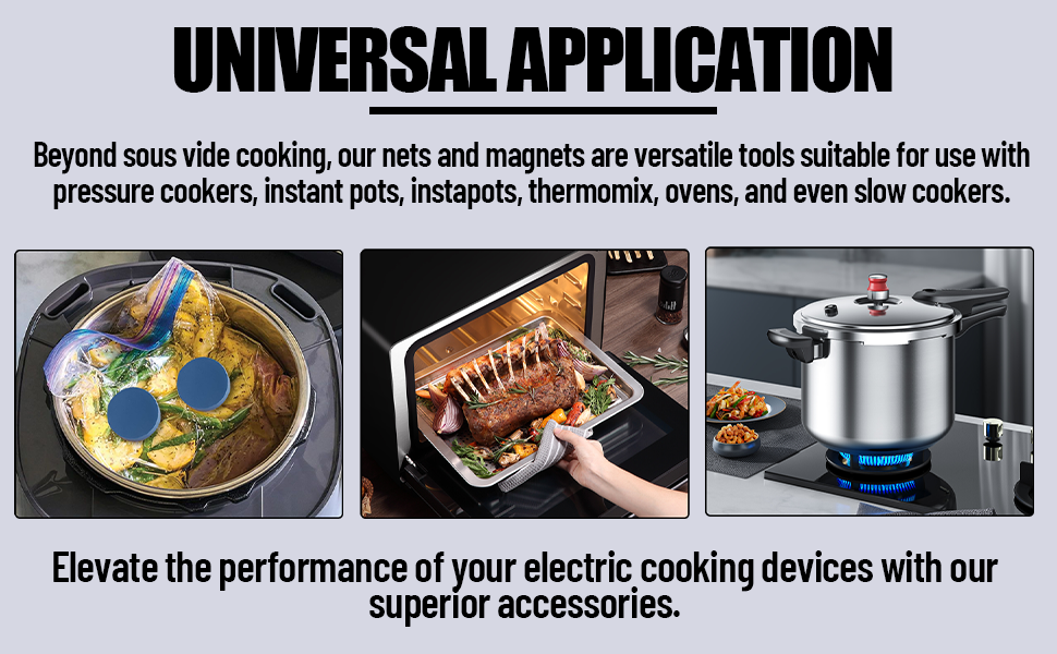 wholesale tongass 8-pcs silicone-coated sous vide magnets weights and food grade stainless steel sous vide mesh net for keeping bags submerged & prevent floating, powerful food safe weighted magnets factory & supplier oem