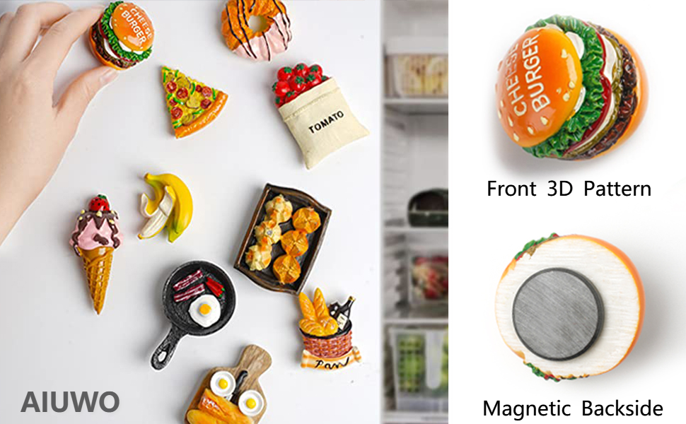 wholesale aiuwo refrigerator magnets for fridge magnets,cute magnets kitchen decoration kitchenware,perfect for refrigerators, whiteboards, maps and other magnetic items (a-food (5pcs)) factory & supplier oem