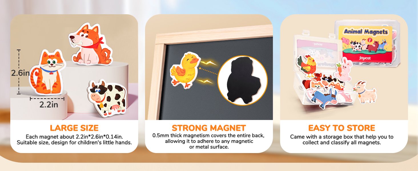 wholesale joycat wooden fridge magnets for kids – 10 cute farm animals refrigerator magnets for toddlers, large kids magnetic toys, fun educational learning gifts for toddlers 2 3 4 5 years old factory & supplier oem