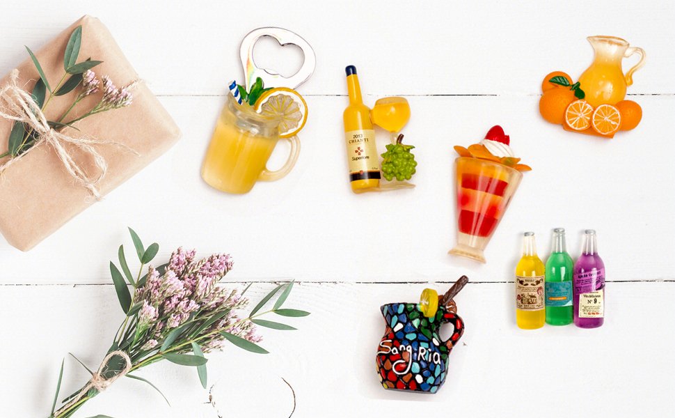 wholesale 6-pack fruit juice fridge magnets 3d resin magnet refrigerator stickers champagne bottle opener juice cup wine glass for refrigerators, whiteboards, maps and other magnetic items factory & supplier oem