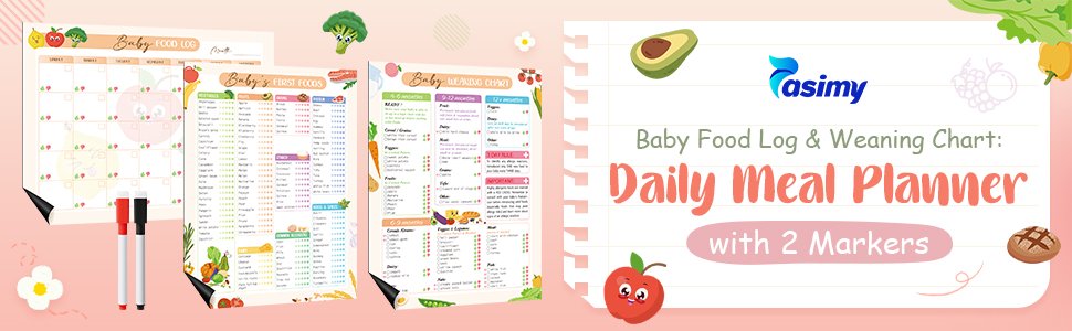 wholesale pasimy 3 pcs baby's first food tracker magnet weaning chart 11