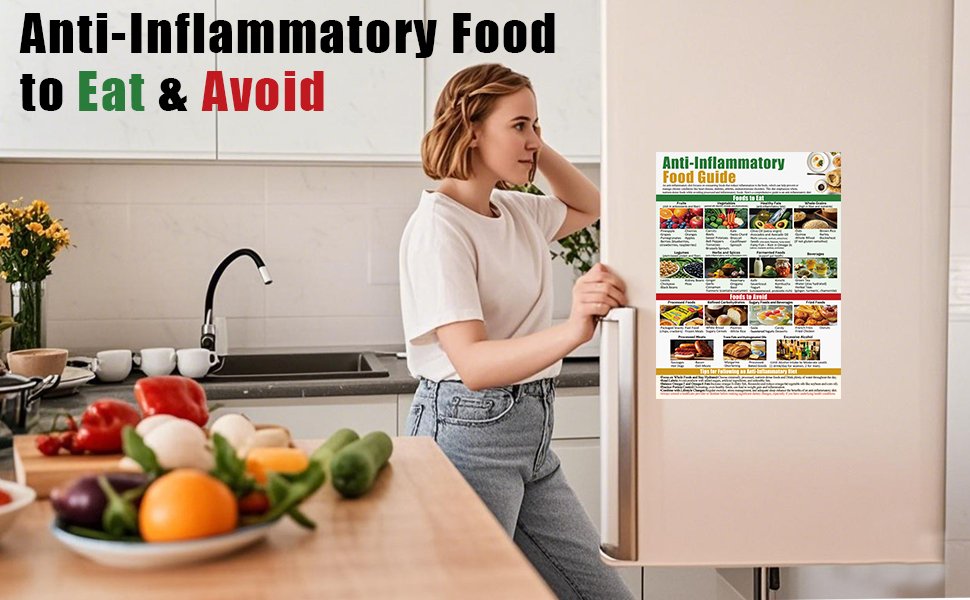 wholesale magnetic anti-inflammatory diet food guide, anti inflammatory foods list chart fridge magnet,nutritional food list poster board for beginners-12x16in factory & supplier oem