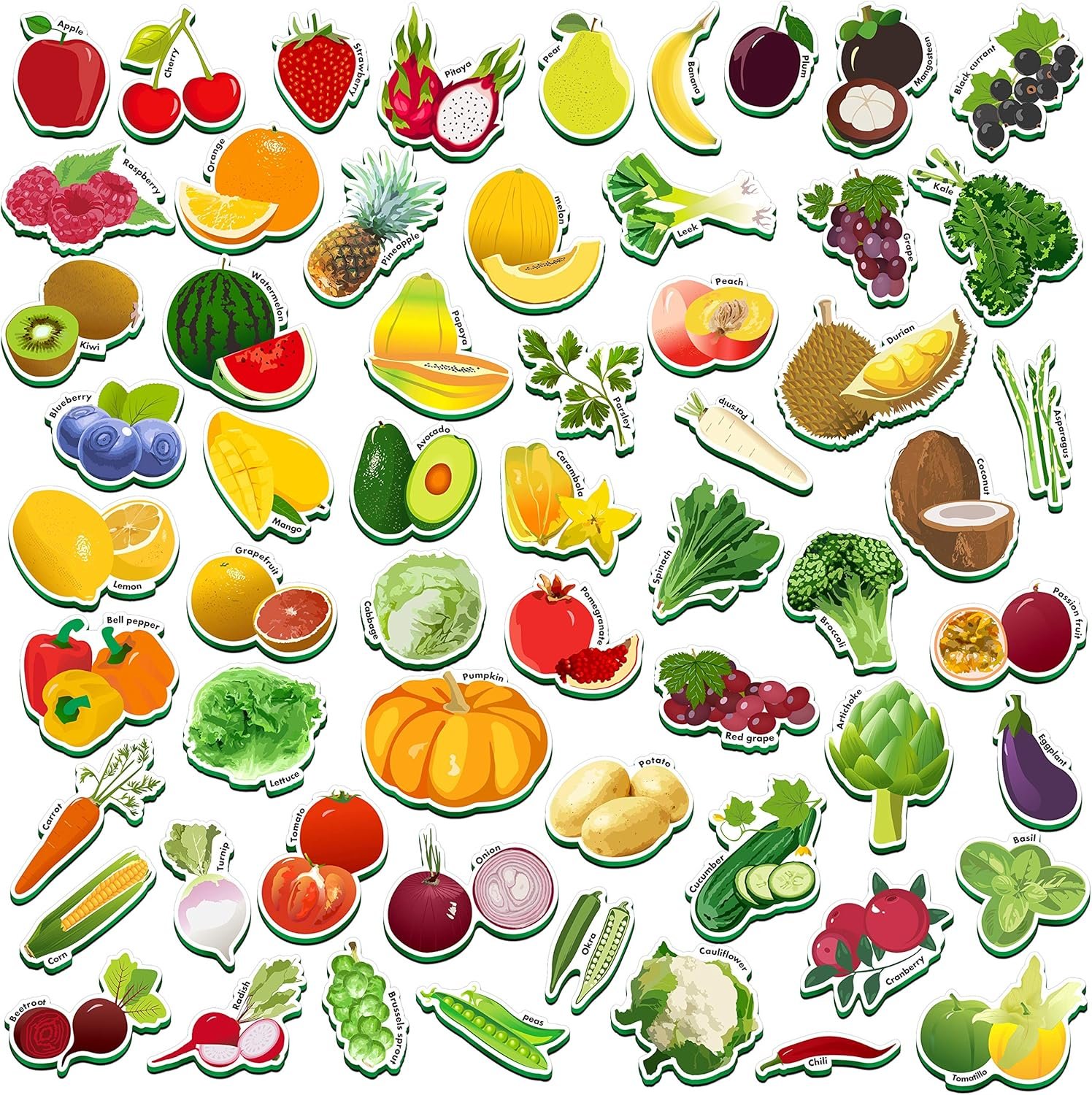 wholesale spritegru 59 pcs fruits & veggies magnets for toddlers kids, perfect for preschool learning factory & supplier oem