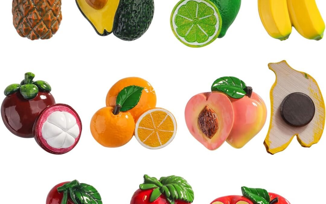 10 Pcs Fruit Fridge Magnets Funny Fridge Magnets Cute Refrigerator Magnets for Refrigerators, Whiteboards, Maps and Other Magnetic Items