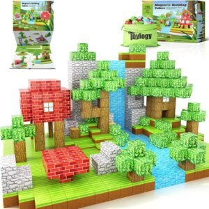 100PCS Magnetic Blocks-Build Mine Magnet World Set for Boys & Girls Age 3-5 6-8, STEM Sensory Toys for Toddlers Gifts for 3+ Years Old Girls Boys,1" Magnet Cubes Classroom Must Haves Construction Toys
