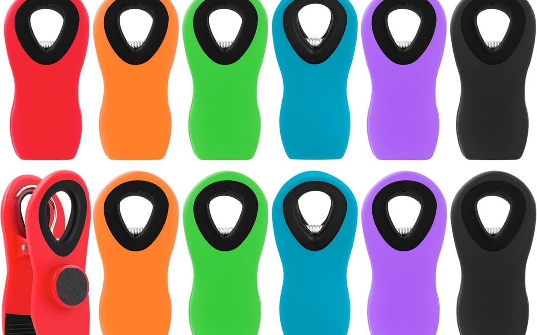 Wholesale 12 Pack Magnetic Chip Clips, Bread Clips Food Bag Clips with Airtight Seal for Chips, Kitchen Clips with Magnet for Fridge, Plastic Assorted Colors Bag Clips for Food Storage, Snack Organization Factory & Supplier OEM