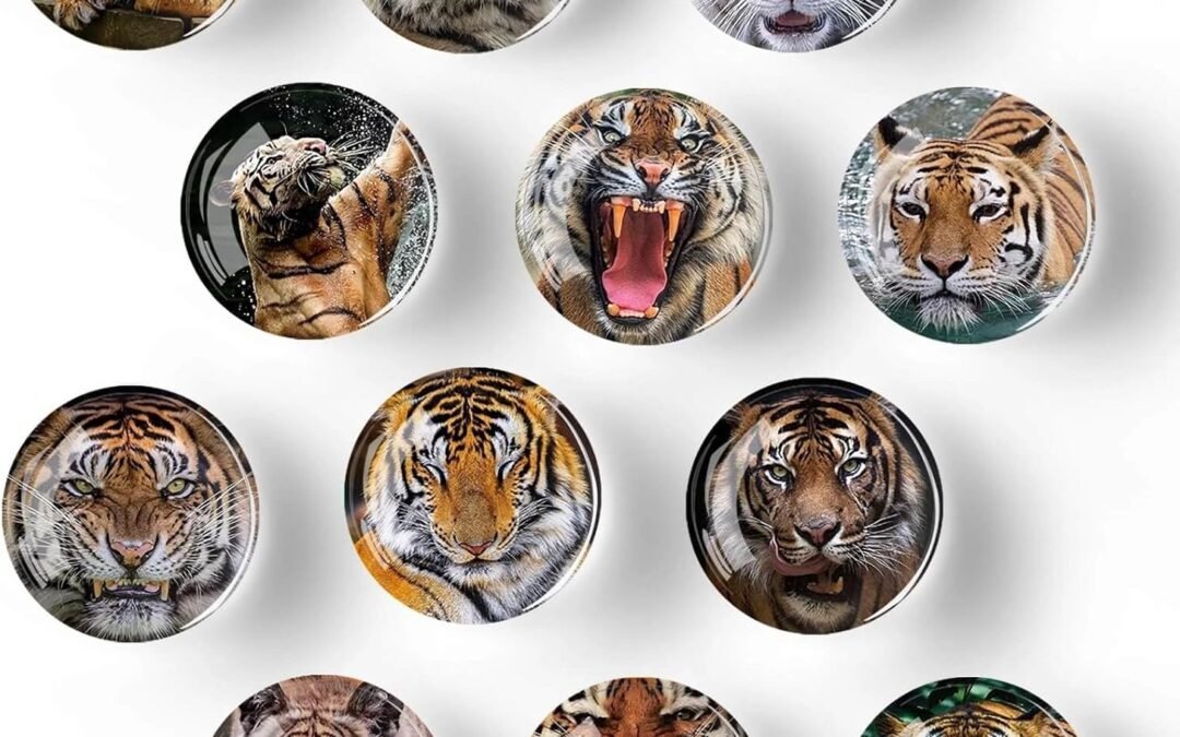 Wholesale 12Pcs Glass Refrigerator Magnets – Fridge Magnets Decoration for Classroom, Locker, Office Whiteboards, Cabinet, Dishwasher and Magnetic Surfaces (Tiger) Factory & Supplier OEM