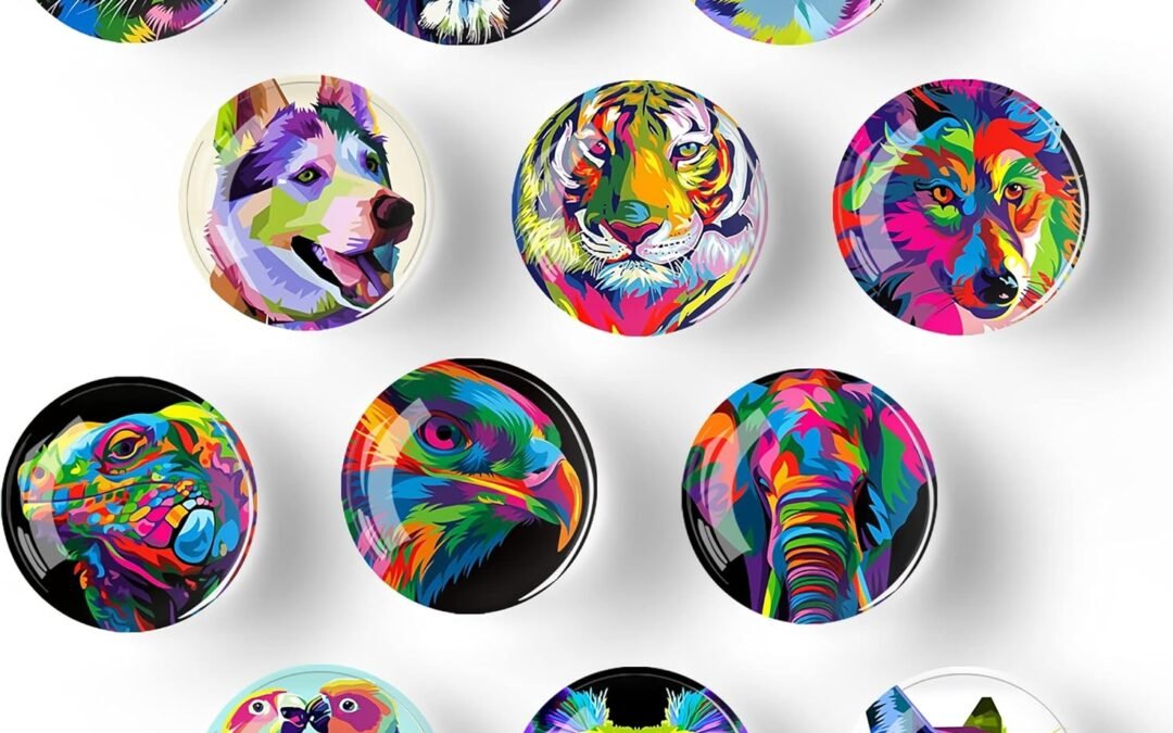 Wholesale 12Pcs Glass Strong Magnetic Refrigerator Magnet Fridge Sticker,Colorful Animals Crystal Fridge Magnets Decoration for Crafts,Fridge Magnets for Kitchen, Office Whiteboard, Cabinet and Dishwasher Factory & Supplier OEM