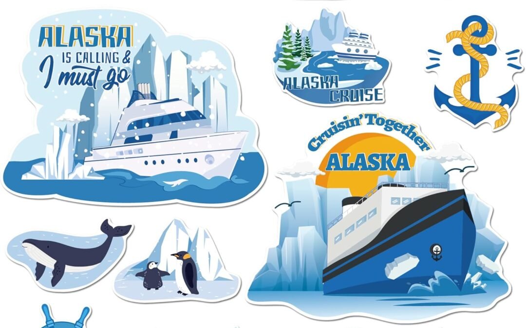Wholesale 14 Pcs Cruise Door Decorations Magnetic, Glacier Cute Animals Cruising Together Alaska Cruise Door Magnets, Alaska Cruise Essentials Door Signs for Ship Cabin Door Decor Factory & Supplier OEM