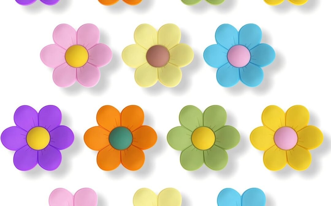 Wholesale 14 Pcs Flower Fridge Magnets, 3D Colorful Decorative Strong Refrigerator Magnets, Cute Locker Magnets Accessories for Whiteboard Kitchen Office Factory & Supplier OEM