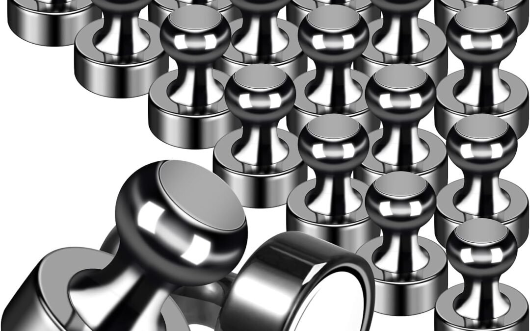 20Pack Strong Magnets for Refrigerator Neodymium Fridge Magnets Adult Magnets for Dry Erase Board Lockers Whiteboard Kitchen Home Office Classroom Black
