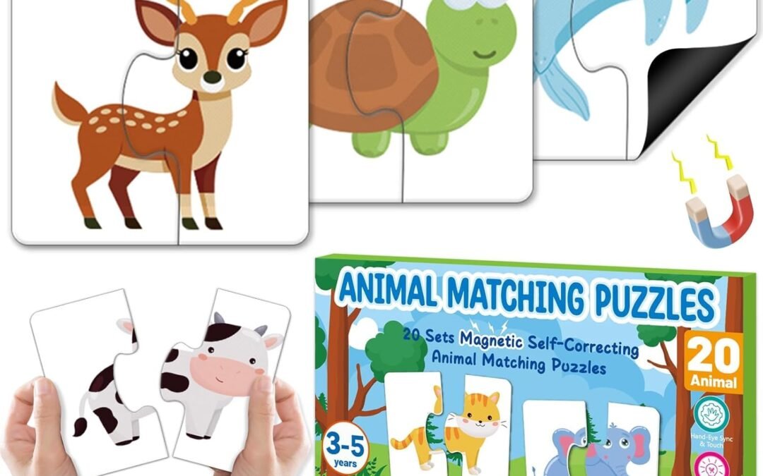 Wholesale 20Pcs Magnetic Animal Matching Puzzles for Kids Self-Correcting Puzzles Sets Head and Tails Correction Montessori Toy Birthday Gifts for Toddlers Preschool Learning Educational Activity Factory & Supplier OEM