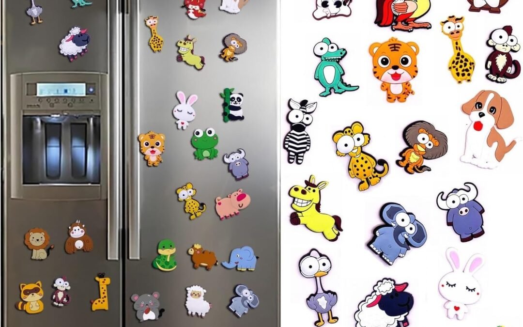 20pcs/Set Cartoon PVC Fridge Magnets for Children School Locker Decor, Cute Animal Refrigerator Magnets for Kids, Magnetic Accessories for Home Office Decor