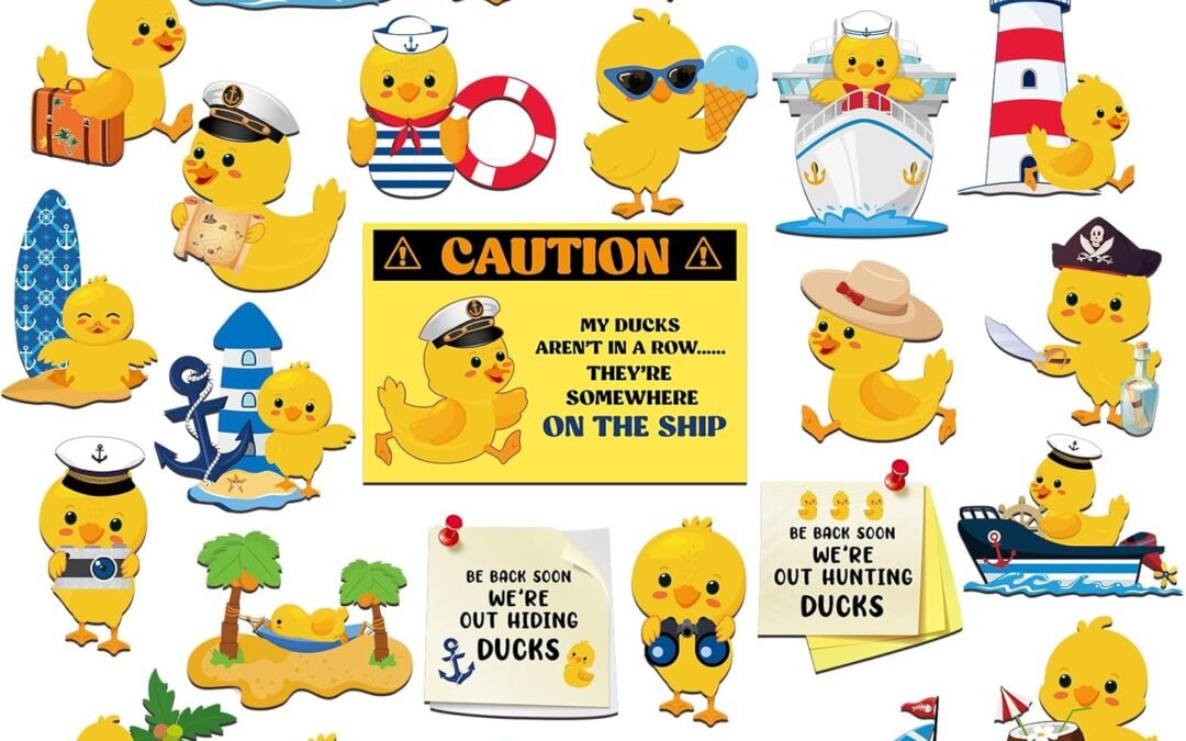 Wholesale 27 Pcs Duck Cruise Door Magnet Decorations Ducky Magnetic Stickers Decals Reusable Funny Carnival Cruise Ship Cabin Magnet for Door Decor Car Fridge Refrigerator(Classic) Factory & Supplier OEM
