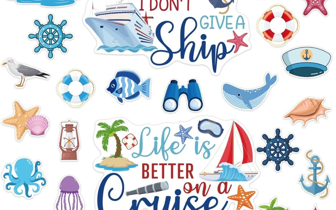 27PCS Nautical Cruise Magnets - Large Funny Carnival Ship Magnets for Door & Fridge