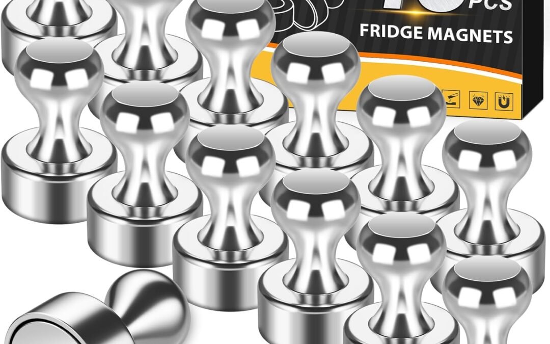 45 Pack Magnetic Push Pins Refrigerator Magnet Whiteboard Magnets, Cute Fridge Magnets Adult, Magnets for Whiteboard, Small Push Pin Neodymium Magnets for Locker, Map, Kitchen, Office, School
