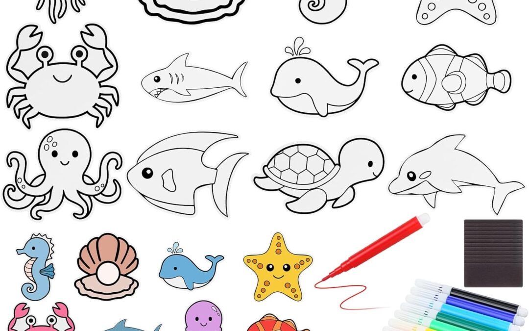 Wholesale 48 Sets Ocean Animals Crafts for Kids Color Your Own Under The Sea Magnets Kit DIY Coloring Sea Animals Magnet Craft for School Classroom Home Activities Summer Art Party Favors Factory & Supplier OEM