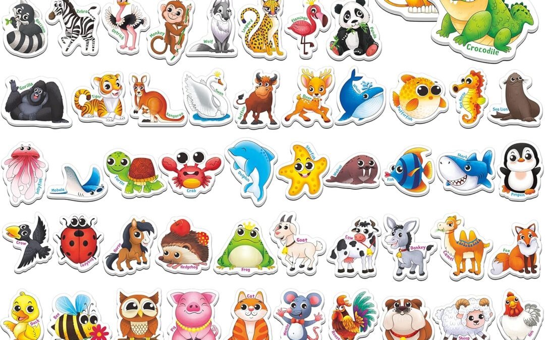Wholesale 65 PCS Adorable Magnetic Animal Fridge Magnets – Wild, Farm & Marine Animals – Thickened Cardstock Refrigerator Magnets – Cute Educational Learning Toys for Kids 3+ Factory & Supplier OEM