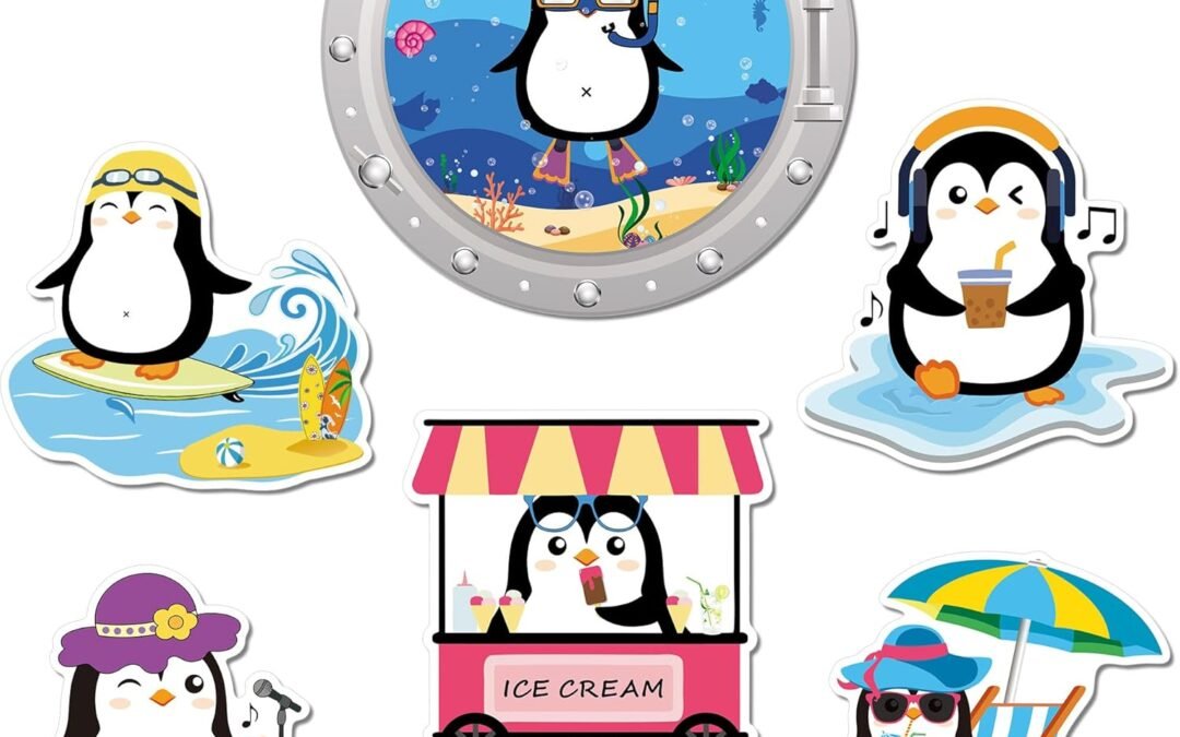 Wholesale 6pcs Large Penguins Cruise Door Magnets Decorations, Funny Cruising Magnetic Ship Cabin Door Decor, Cute Penguins Animal Magnet Sticker for Fridge Car Carnival Party Factory & Supplier OEM