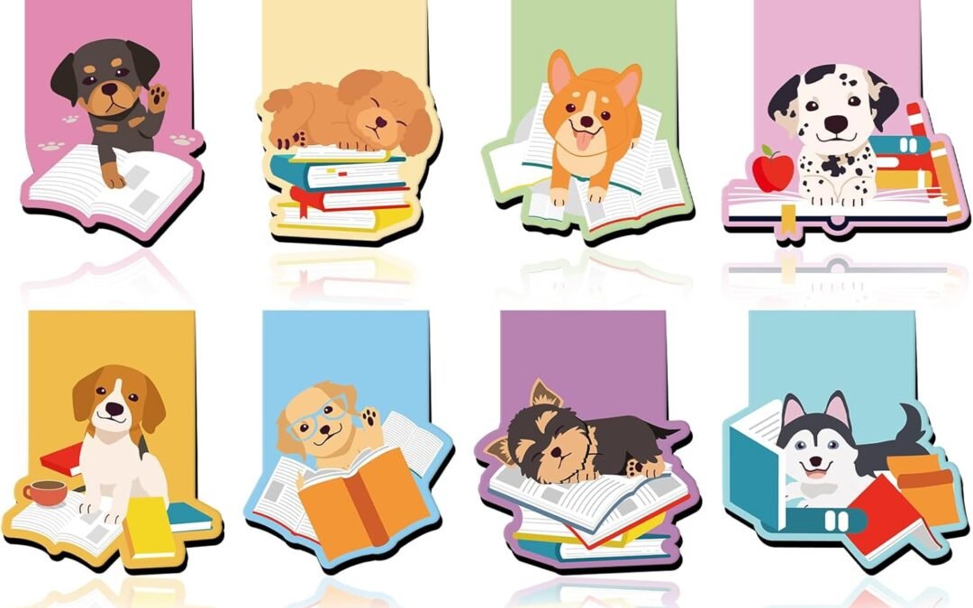 Wholesale 8Pcs Dog Magnetic Bookmark Cute Puppy Book Marker Animal Magnet Page Clip for Teacher Student Reading Book Lover Gift Factory & Supplier OEM