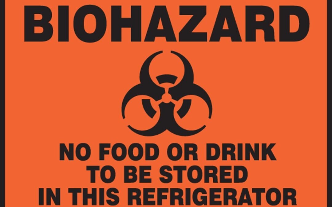 Wholesale AccuformNMC “Biohazard – No Food or Drink to be Stored in This Refridgerator”, Magnetic Vinyl Refrigerator Sign, 7″ x 10″ MGS119, American Made Safety Tags, Signs, and Labels Factory & Supplier OEM