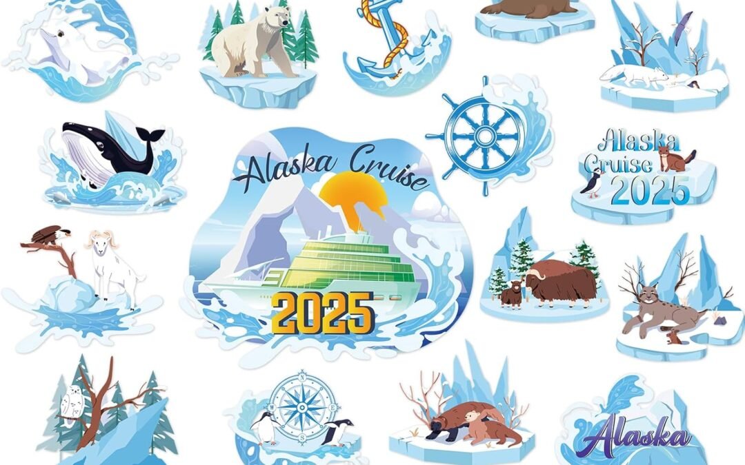 Wholesale Alaska Cruise Door Decorations – 24 PCs Glacier Cute Animals Magnets 2025 Ship Cabin Magnetic Stickers Stateroom Accessories Essentials Iced Anchor Magnet for Party Carnival Fridge Declas Factory & Supplier OEM