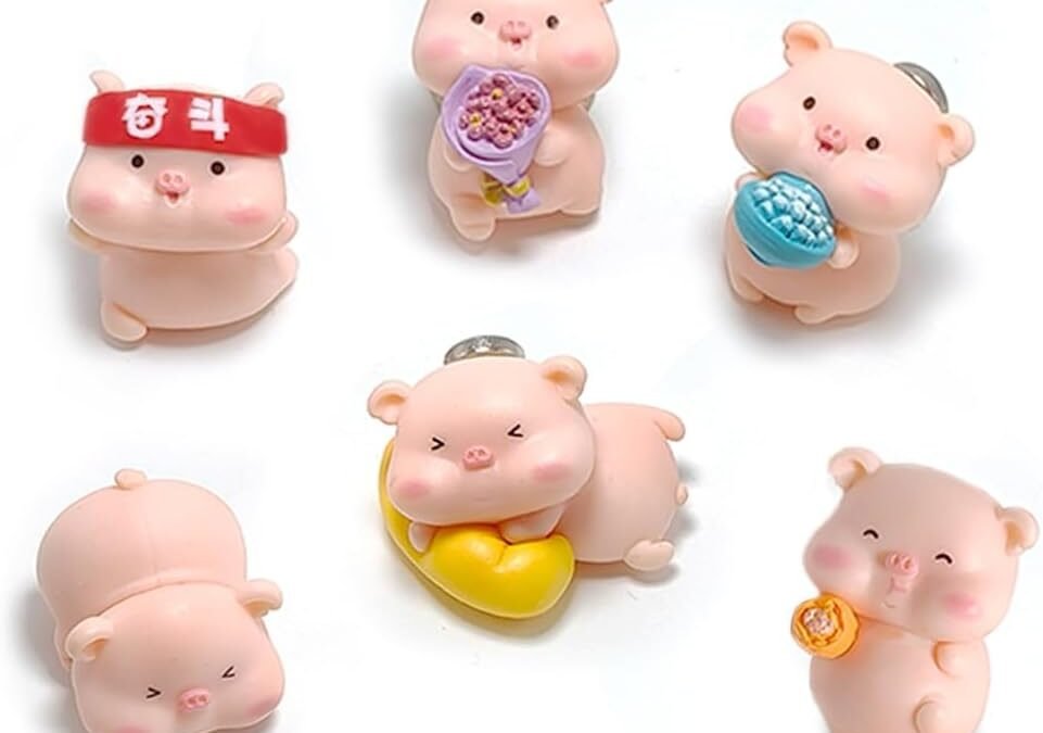 Wholesale Animal Magnets Refrigerator, glrovazas 12Pcs Locker, Funny Magnets, Resin Pig Decorative Magnets for Classroom Kitchen Office Factory & Supplier OEM