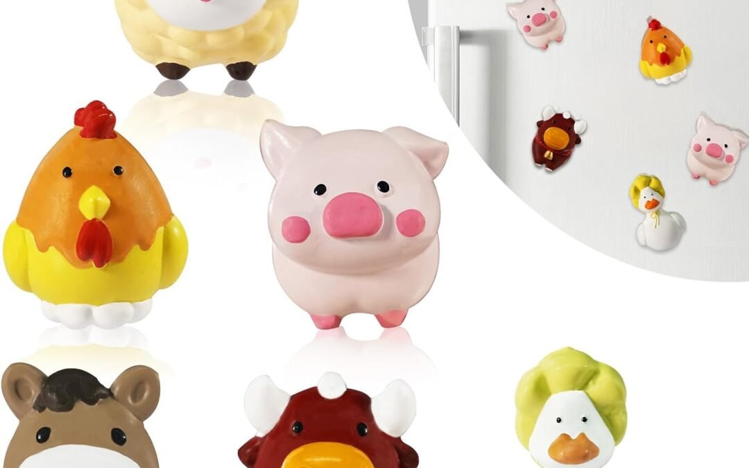 Animals Fridge Magnets for Toddlers Refrigerator Magnets for Whiteboard Cabinet Locker Set of 6 Cute Resin Animals Decorative Magnets for Classroom Kitchen Office Cabinets and Dishwasher