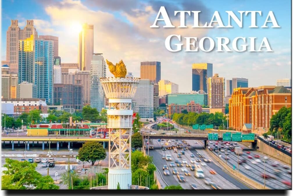 Wholesale Atlanta Fridge Magnet Georgia Travel Souvenir Atlanta Olympic Torch Tower Factory & Supplier OEM