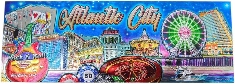 Wholesale Atlantic City Magnet Souvenir Retro Vacation Memory Fridge New Jersey Gambling Décor, 3 1/2 Inch Long Factory & Supplier OEM