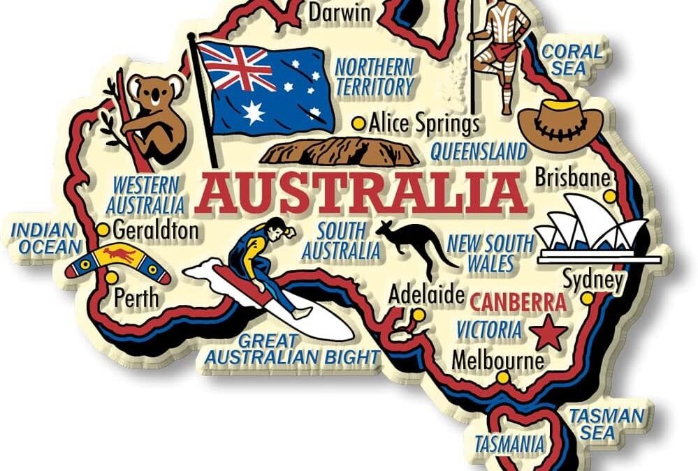 Wholesale Australia Jumbo Country Map Magnet by Classic Magnets, Collectible Souvenirs Made in The USA Factory & Supplier OEM