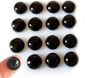 Baker's Dozen Premium 10x4MM Polished Black Small Magnets | Round Brushed Nickel Style for Fridge | Whiteboard Map | Rare Earth Magnets for Crafts (60)