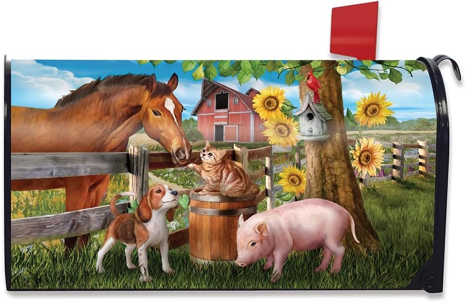 Wholesale Briarwood Lane Making Friends Farm Animals Magnetic Mailbox Cover Horse Dog Pig Standard Factory & Supplier OEM