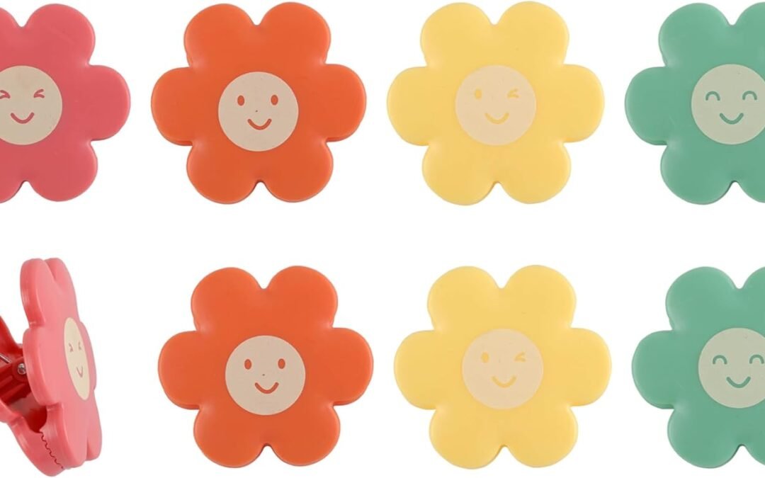 Wholesale COOK WITH COLOR Cute Bag Clips – Magnetic Snack Clips for Airtight Food Storage, Bright Flowers, Pack of 8 Factory & Supplier OEM