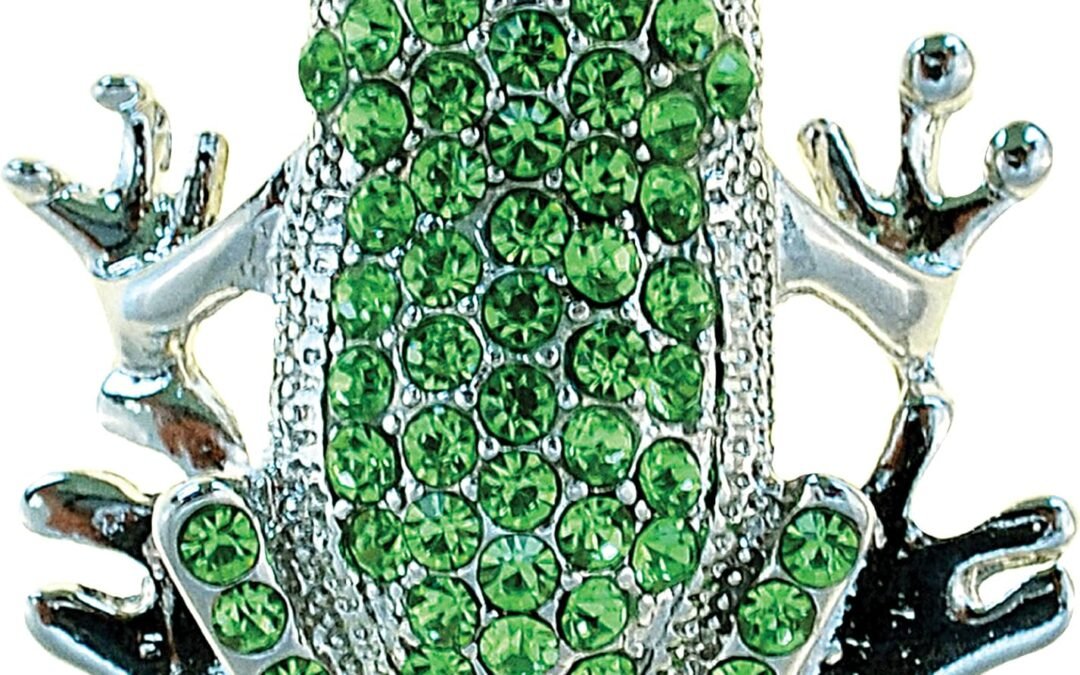 Wholesale COTA Global Sparkling Green Frog Refrigerator Magnet – Elegant Green Rhinestones Crystals Magnetic Fridge Decoration, Cute Animal Magnets for Fridge, Locker, Frog Kitchen Accessories – 2.5 Inches Factory & Supplier OEM