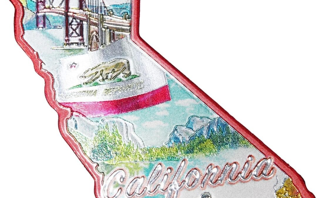 Wholesale California State Montage Magnet, Collectible Souvenir Keepsake, Magnetic Accessory for Fridge, Whiteboards and More, Approximately 3 Inches Factory & Supplier OEM