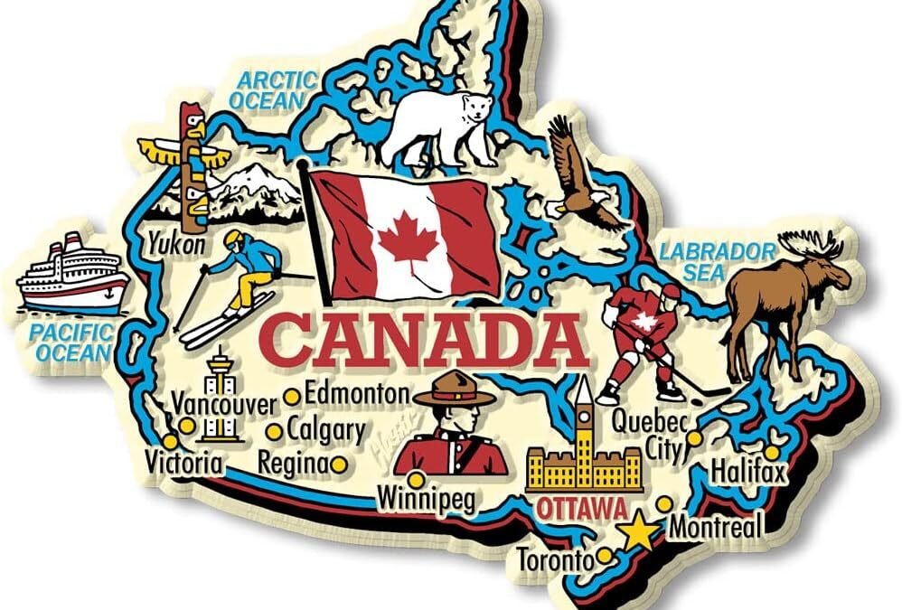 Wholesale Canada Jumbo Country Map Magnet by Classic Magnets, Collectible Souvenirs Made in The USA Factory & Supplier OEM