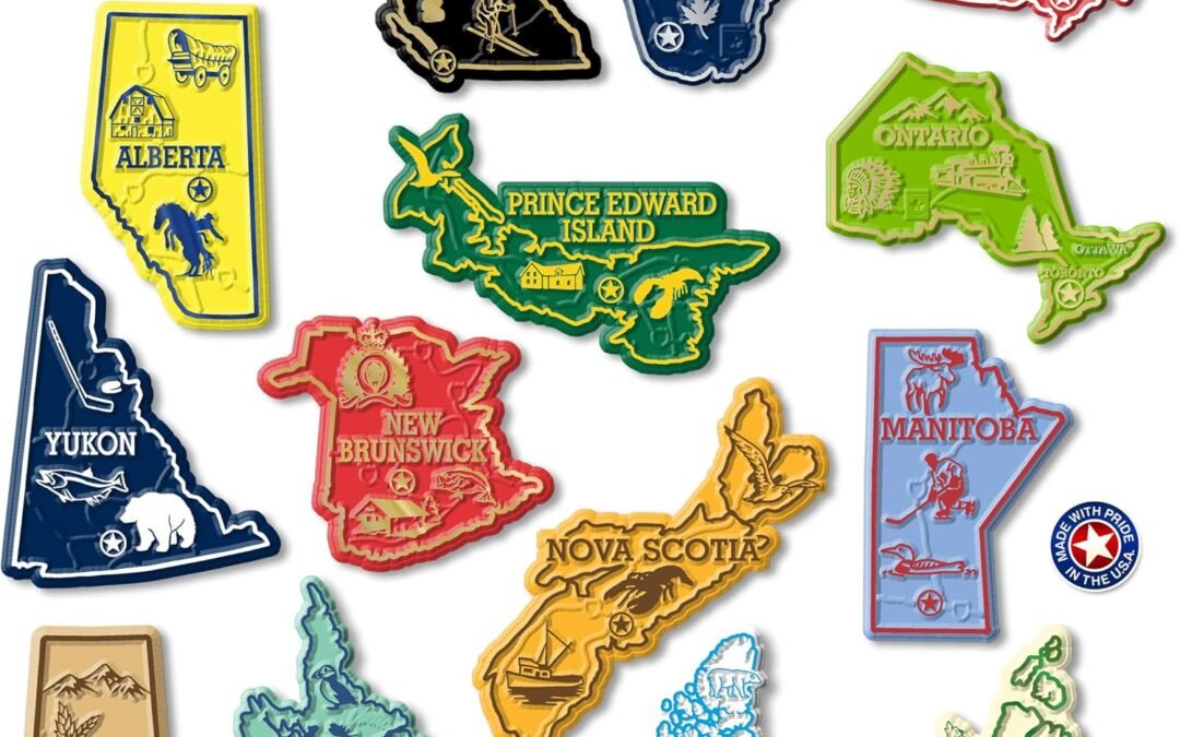 Wholesale Canada Magnet Set by Classic Magnets, 15-Piece Set, Collectible Souvenirs Made in The USA Factory & Supplier OEM