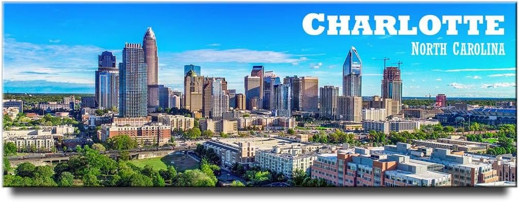 Wholesale Charlotte Panoramic Fridge Magnet North Carolina Travel Souvenir Factory & Supplier OEM
