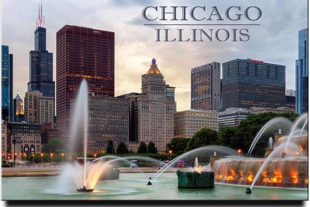 Wholesale Chicago Fridge Magnet Illinois Travel Souvenir Buckingham Fountain Factory & Supplier OEM