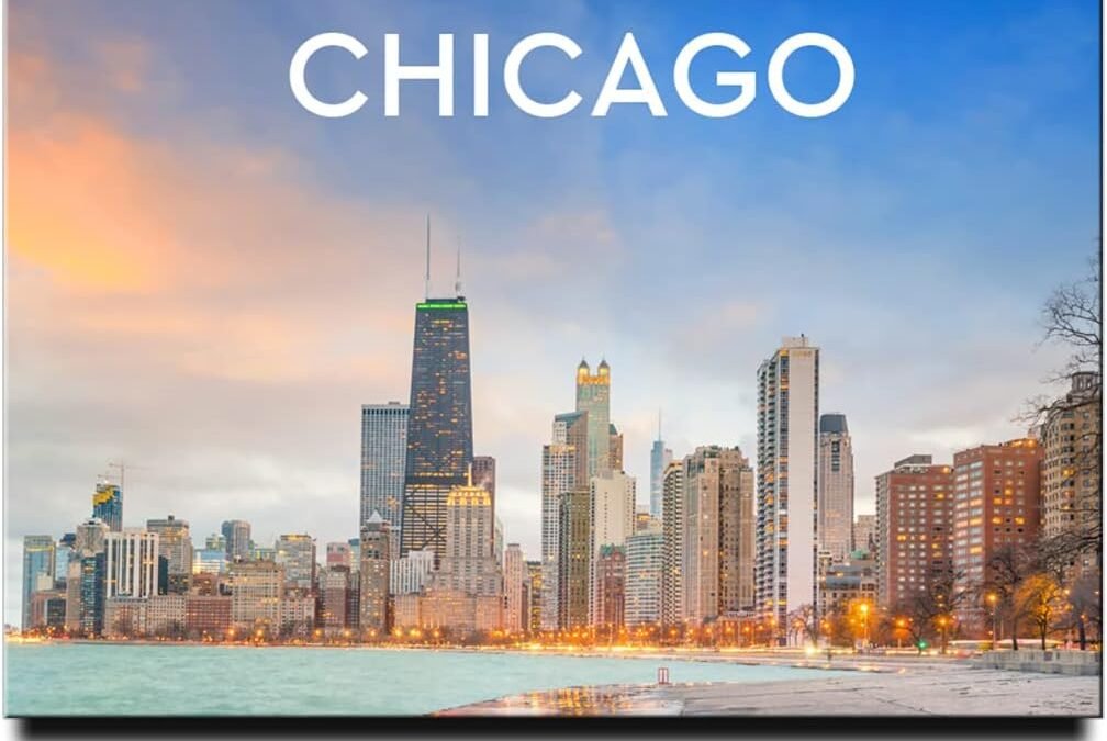 Wholesale Chicago Fridge Magnet Illinois Travel Souvenir Lake Michigan John Hancock Center, (CMS), 3”x2” Factory & Supplier OEM