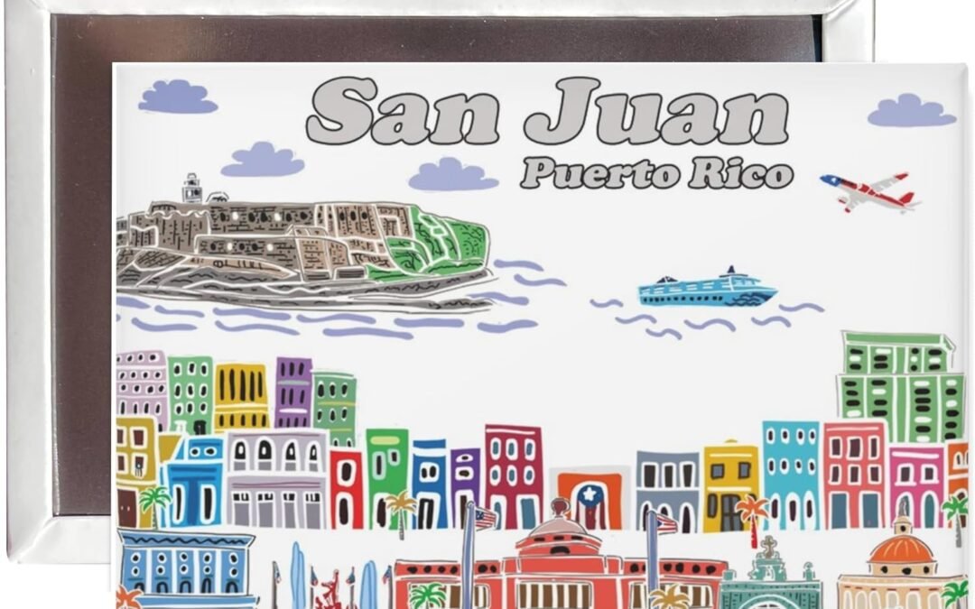 Wholesale City Themed Artwork Magnet Collection by Beary Blu – Designed in The USA, Collectible Souvenirs Gifts 2.5″ x 3.5″ (San Juan Puerto Rico) Factory & Supplier OEM