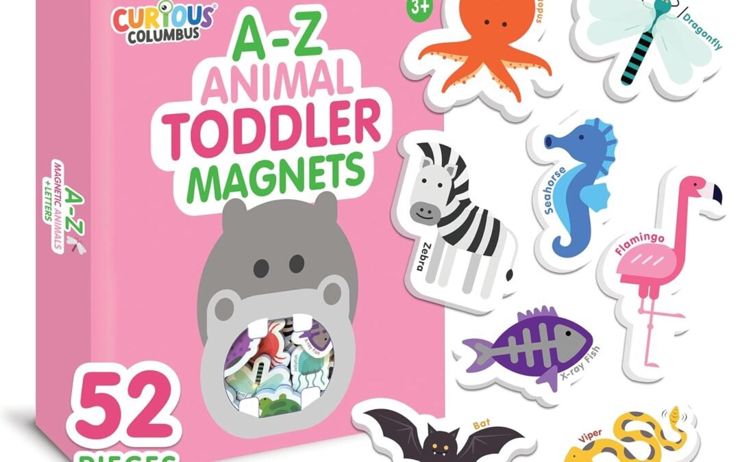 Wholesale Curious Columbus Toddler Magnets – Animal Fridge Magnets for Kids | 52 Refrigerator Magnets with 26 Animals + 26 ABC Magnetic Letters | Foam Alphabet Learning Set for Toddlers Factory & Supplier OEM