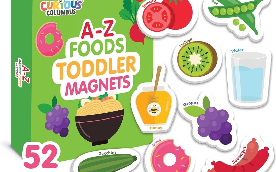 Wholesale Curious Columbus Toddler Magnets – Set of 52 Fridge Magnets for Kids – Includes 26 Large Foam Food Pieces and 26 ABC Alphabet Letters for Learning and Play Factory & Supplier OEM