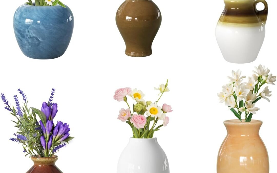Wholesale Cute Mini Ceramic Vase Fridge Magnets, Funny Small Plant Magnets, Tiny 3D Plant Vase for Refrigerator Decoration Kitchen Locker Kitchen Office (6 Pack) Factory & Supplier OEM