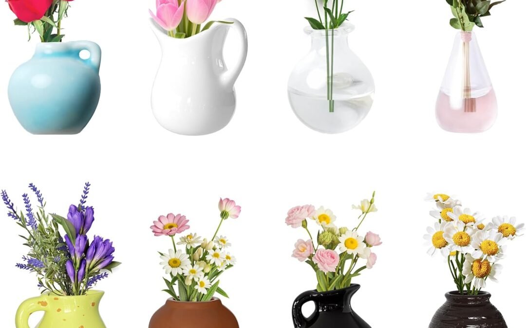 Wholesale Cute Mini Ceramic Vase Magnets for Fridge, Funny Small Plant Magnets, Tiny 3D Plant Vase for Refrigerator Decoration Kitchen Locker Kitchen Office (8 Pack) Factory & Supplier OEM