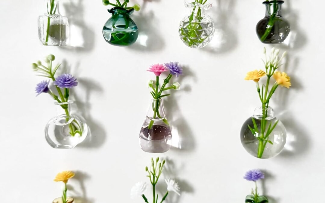 Wholesale Cute Mini Vase Magnets for Fridge, Tiny Magnetic Flower Glass Vases Refrigerator Accessories, Funny Aesthetic Plant Pot Magnets for Locker Office Kitchen Decoration, Small Magnet Bud Plant Factory & Supplier OEM
