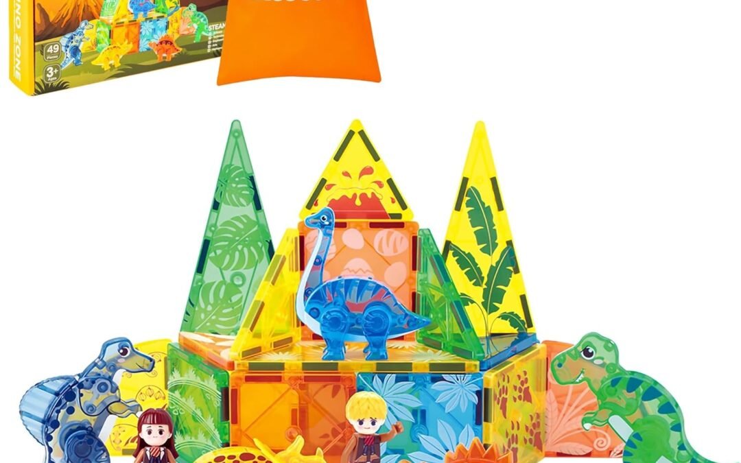 Wholesale Dinosaur Magnetic Tiles, Educational Magnet Tiles Building Block Toy Dino World, Learning Construction Magnetic Toys Set for Boys Girls Kids Age 3 4 5 6 7 8（49 PCS） Factory & Supplier OEM
