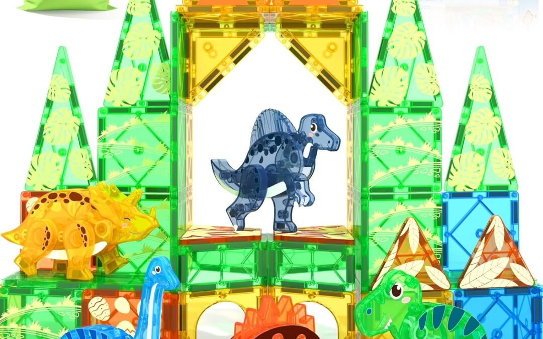 Wholesale Dinosaur Toys Magnetic Tiles 3D Movable Dinos for Kids 3-5 5-7 Toddler Outdoor Sensory Toys, STEM Educational Magnetic Blocks for 3+ Years Old Boys Girls Kids Toy Factory & Supplier OEM